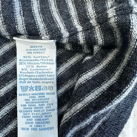 Boden Sweater Dress Striped - Long Sleeve Women's - Size US 8 Front Pockets Gray - Picture 9 of 10